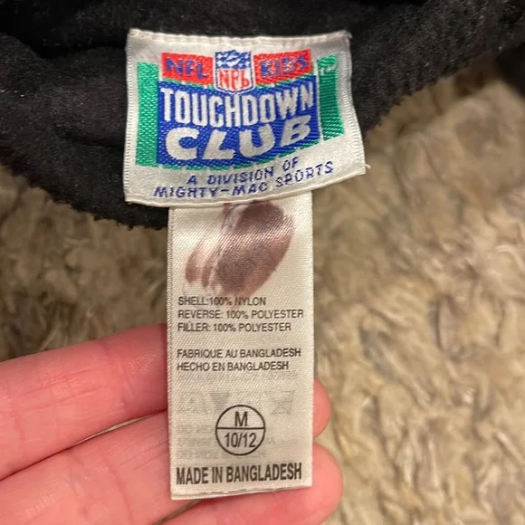 Vintage Oakland Raiders NFL black/windbreaker/fleece jacket size M(10-12) kids - Picture 5 of 9